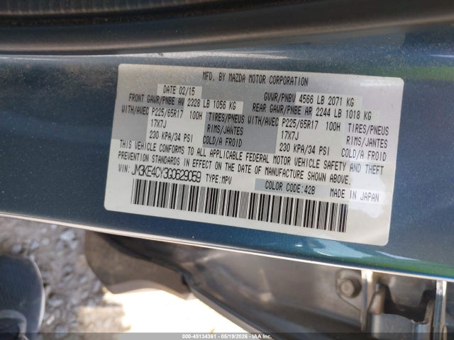 Aukcja sprzedaży 2016 Mazda Cx-5 Touring, vin: JM3KE4CY3G0629059, numer aukcji: 45134361