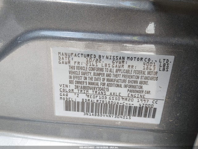 Aukcja sprzedaży 2022 Nissan Sentra Sr, vin: 3N1AB8DV4NY304015, numer aukcji: 45134602