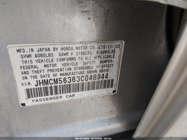 Продажа на аукционе авто 2003 Honda Accord 2.4 Lx, vin: JHMCM56363C048944, номер лота: 45134658