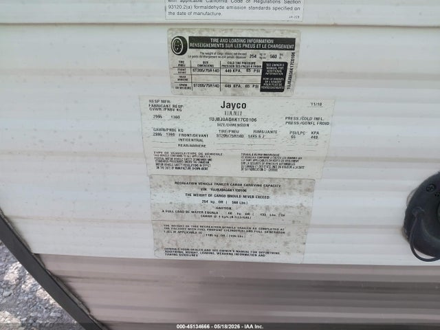 Jayco Other 2019 1UJBJ0AG6K17C0106 Image 9