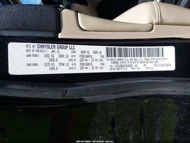 Aukcja sprzedaży 2013 Jeep Grand Cherokee Limited, vin: 1C4RJEBG4DC646593, numer aukcji: 45134689