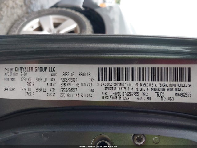Продажа на аукционе авто 2010 Dodge Ram 1500 St, vin: 1D7RV1CT1AS262495, номер лота: 45134786
