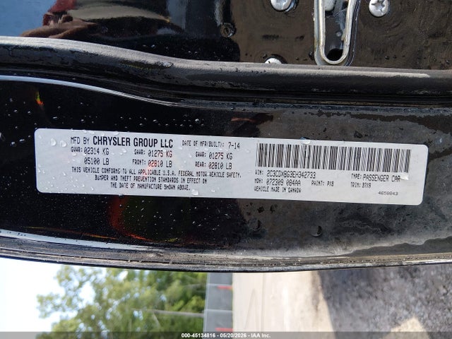 45134816 :رقم المزاد ، 2C3CDXBG3EH342733 vin ، 2014 Dodge Charger Se مزاد بيع