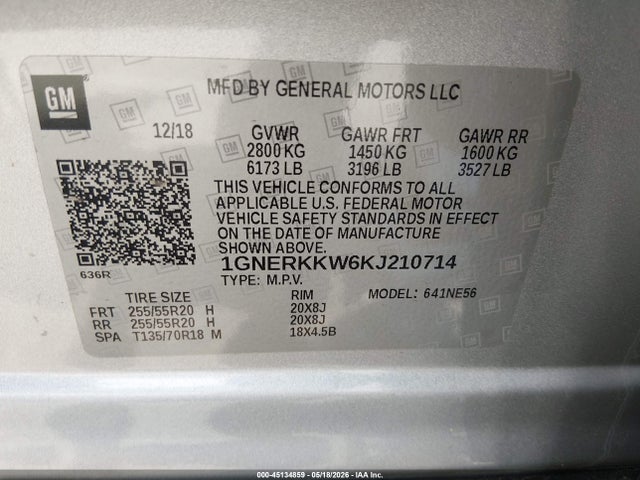 Chevrolet Traverse Premier 2019 1GNERKKW6KJ210714 Image 9