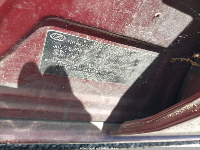 Продаж на аукціоні авто 2007 Hyundai Sonata, vin: 5NPEU46F17H205546, номер лоту: 45134868