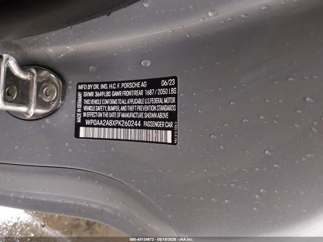 Продаж на аукціоні авто 2023 Porsche 718 Cayman T, vin: WP0AA2A8XPK260244, номер лоту: 45134972
