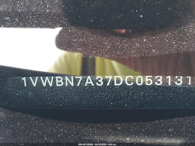 2013 Volkswagen Passat 2.0l Tdi Se მანქანა იყიდება აუქციონზე, vin: 1VWBN7A37DC053131, აუქციონის ნომერი: 45135056