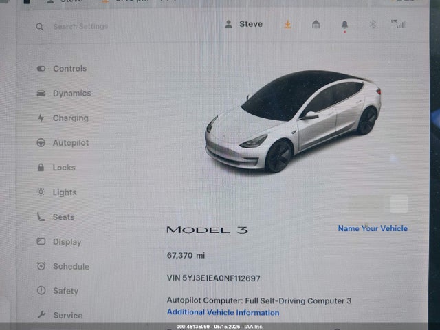 Продажа на аукционе авто 2022 Tesla Model 3 Rear-wheel Drive, vin: 5YJ3E1EA0NF112697, номер лота: 45135099