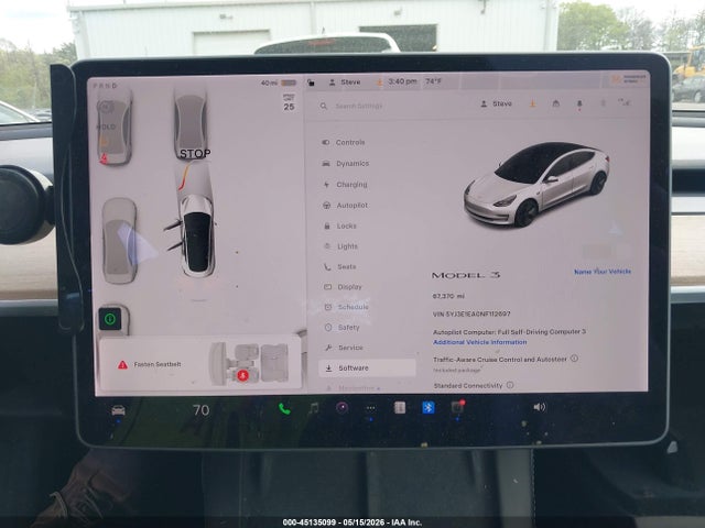 Aukcja sprzedaży 2022 Tesla Model 3 Rear-wheel Drive, vin: 5YJ3E1EA0NF112697, numer aukcji: 45135099