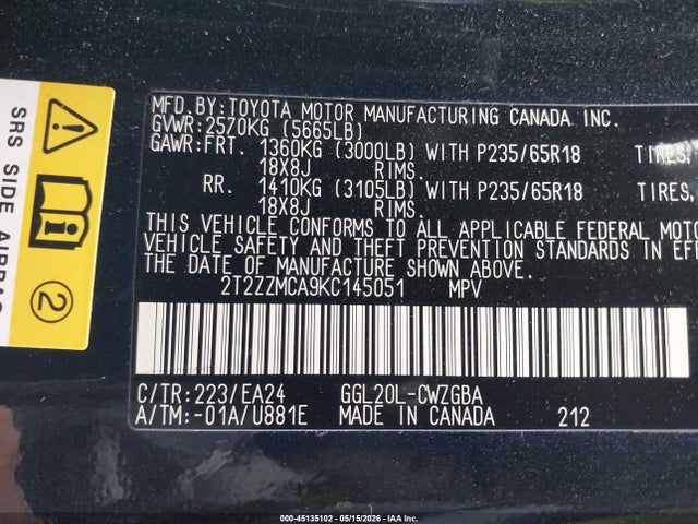 Lexus RX 350 2019 2T2ZZMCA9KC145051 Image 9