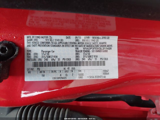 Ford FOCUS SE 2016 1FADP3FE6GL211428 Image 9