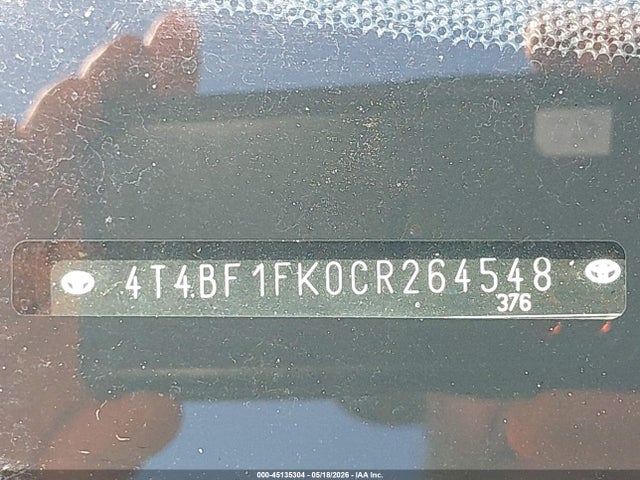 Продаж на аукціоні авто 2012 Toyota Camry Le, vin: 4T4BF1FK0CR264548, номер лоту: 45135304