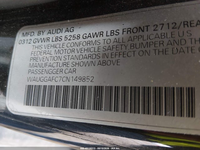 Aukcja sprzedaży 2012 Audi A6 3.0 Premium, vin: WAUGGAFC7CN149852, numer aukcji: 45135313
