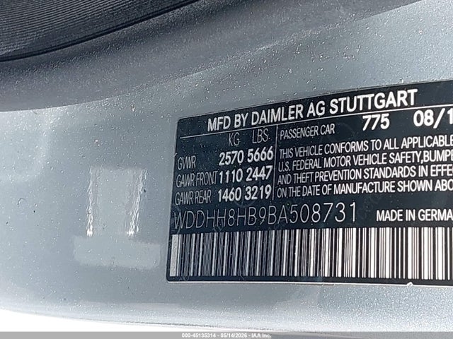 Aukcja sprzedaży 2011 Mercedes-benz E 350 4matic, vin: WDDHH8HB9BA508731, numer aukcji: 45135314
