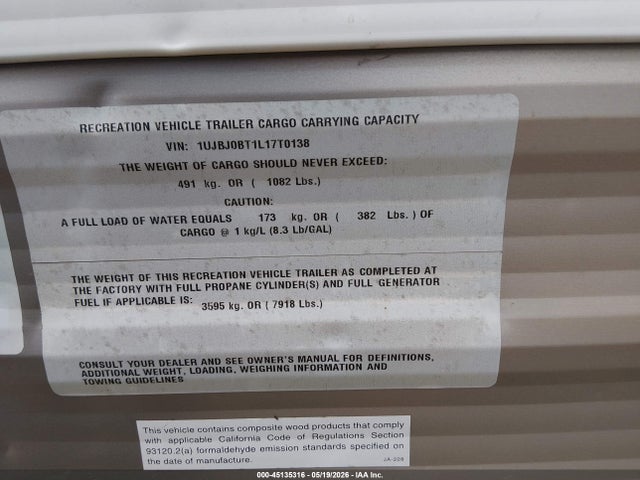 Jayco Other 2020 1UJBJ0BT1L17T0138 Image 9