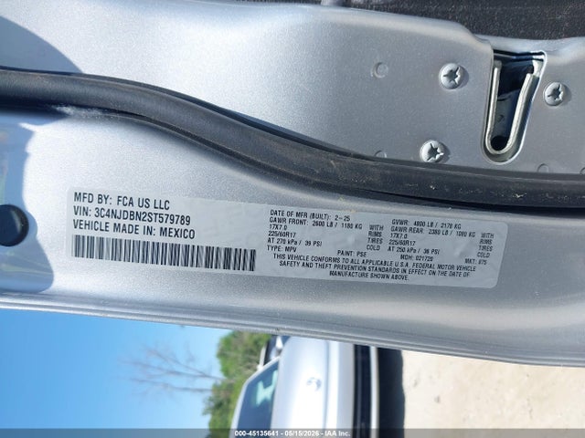45135641 :رقم المزاد ، 3C4NJDBN2ST579789 vin ، 2025 Jeep Compass Latitude 4x4 مزاد بيع