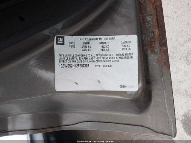 Продажа на аукционе авто 2002 Oldsmobile Intrigue Gl, vin: 1G3WS52H12F207307, номер лота: 45135854