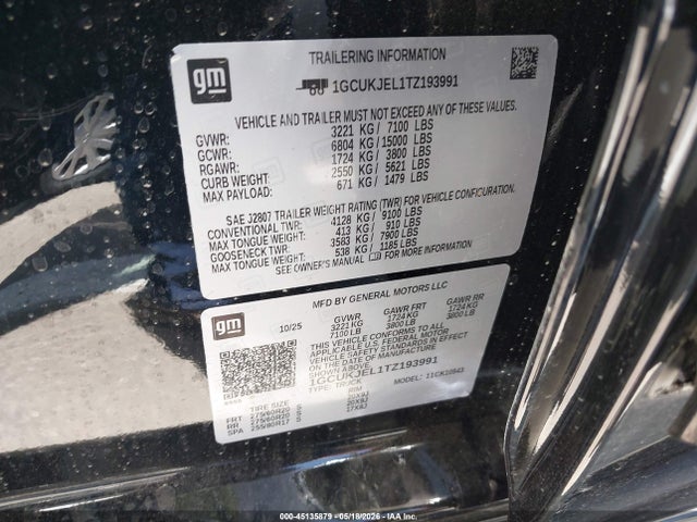 1GCUKJEL1TZ193991 Chevrolet Silverado 1500 4wd Short Bed High Country