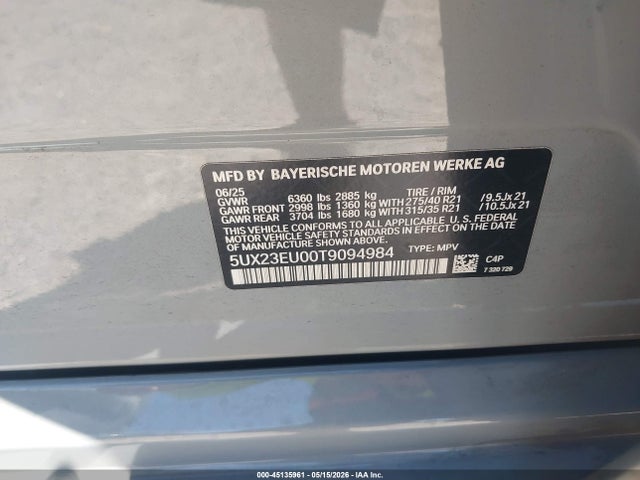 5UX23EU00T9094984 BMW X5 Xdrive40i