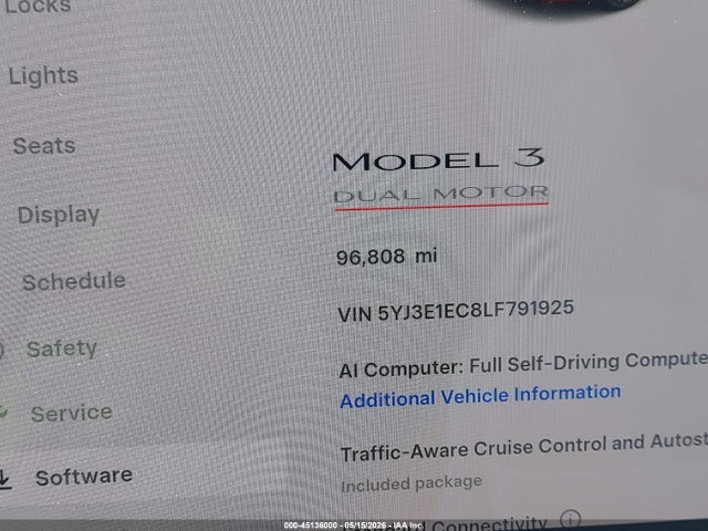 Продажа на аукционе авто 2020 Tesla Model 3 Performance Dual Motor All-wheel Drive, vin: 5YJ3E1EC8LF791925, номер лота: 45136000