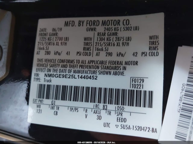 NM0GE9E25L1440452 Ford Transit Connect