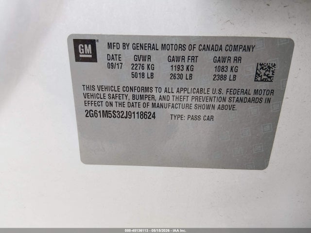 Продаж на аукціоні авто 2018 Cadillac Xts Luxury, vin: 2G61M5S32J9118624, номер лоту: 45136113