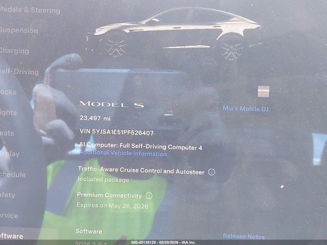 Aukcja sprzedaży 2023 Tesla Model S Dual Motor All-wheel Drive/standard Range, vin: 5YJSA1E51PF526407, numer aukcji: 45136120