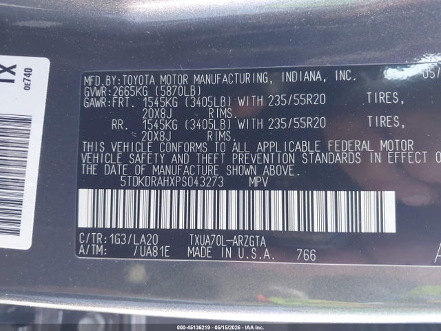 Toyota Highlander Platinum 2023 5TDKDRAHXPS043273 Image 9