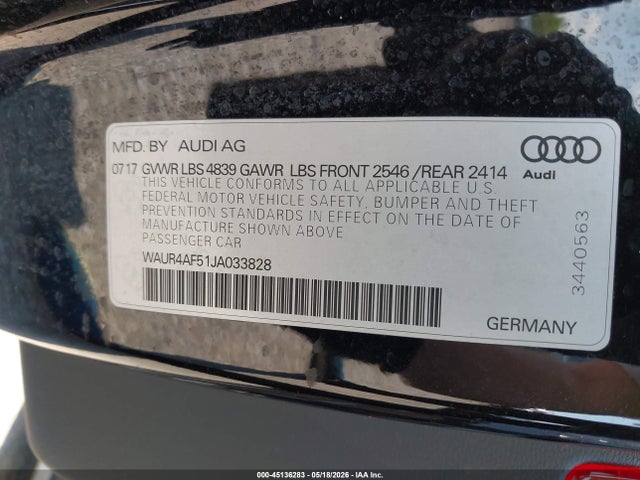 Aukcja sprzedaży 2018 Audi S5 3.0t Premium Plus, vin: WAUR4AF51JA033828, numer aukcji: 45136283
