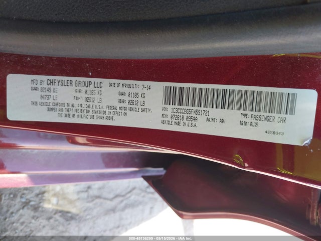 Chrysler 200 S 2015 1C3CCCBG5FN551721 Image 9