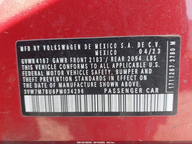 3VW7M7BU6PM034296 Volkswagen Jetta 1.5t Se