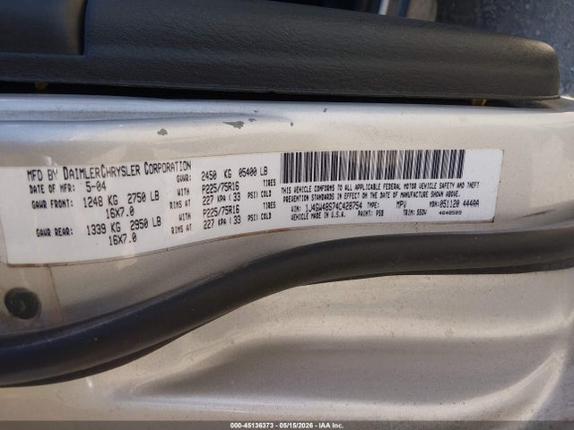 Auction sale of the 2004 Jeep Grand Cherokee Laredo, vin: 1J4GW48S74C428754, lot number: 45136373