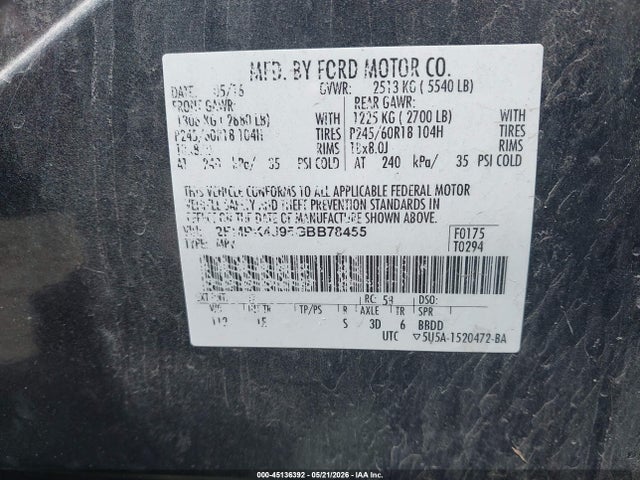 Продажа на аукционе авто 2016 Ford Edge Sel, vin: 2FMPK4J95GBB78455, номер лота: 45136392
