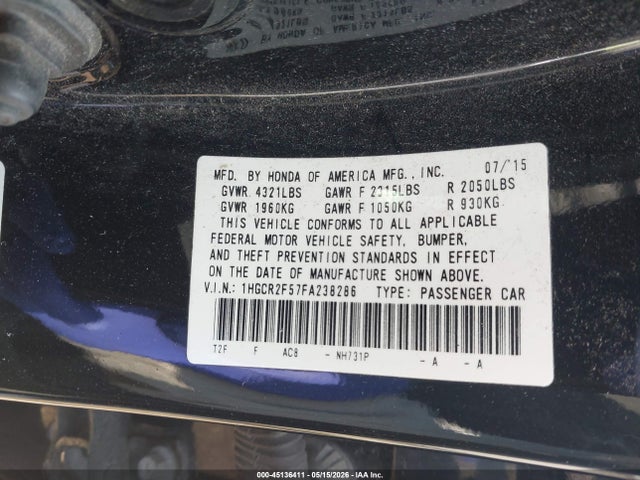 1HGCR2F57FA238286 Honda Accord Sport