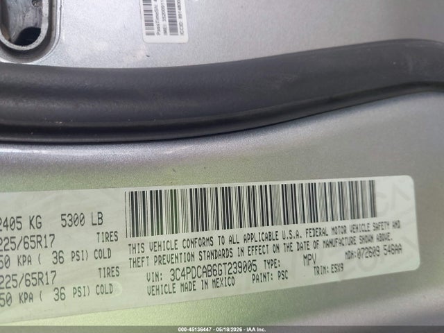 Продаж на аукціоні авто 2016 Dodge Journey Se, vin: 3C4PDCAB6GT239005, номер лоту: 45136447