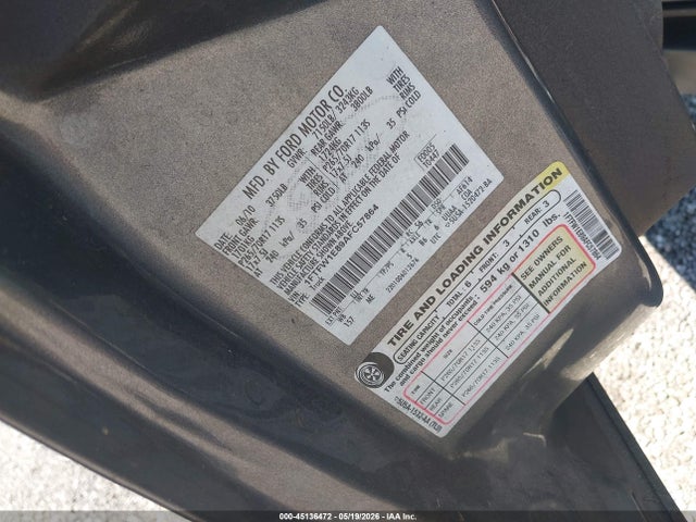 Aukcja sprzedaży 2010 Ford F-150 Xlt, vin: 1FTFW1E89AFC57864, numer aukcji: 45136472