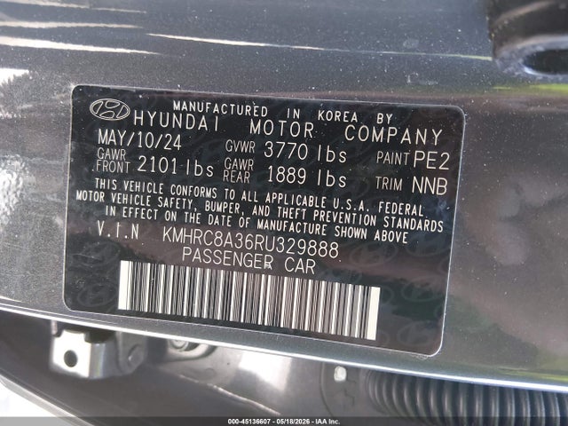 Aukcja sprzedaży 2024 Hyundai Venue Sel/limited, vin: KMHRC8A36RU329888, numer aukcji: 45136607