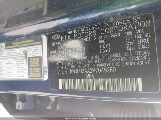 Продаж на аукціоні авто 2021 Kia Seltos S, vin: KNDEU2AA2M7049260, номер лоту: 45136781