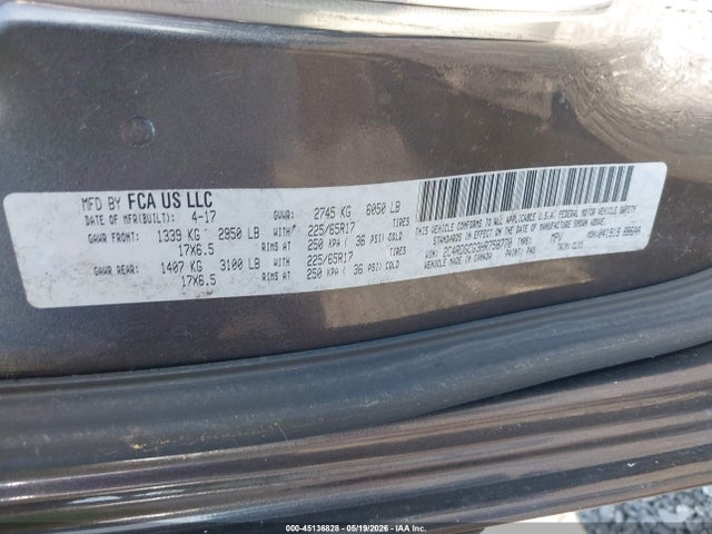 2017 Dodge Grand Caravan Sxt მანქანა იყიდება აუქციონზე, vin: 2C4RDGCG3HR758770, აუქციონის ნომერი: 45136828