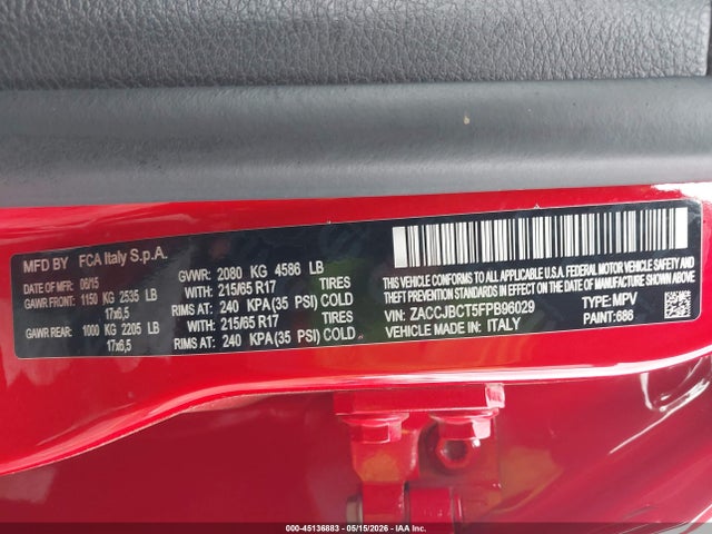 ZACCJBCT5FPB96029 Jeep Renegade Trailhawk