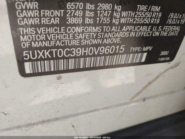 Aukcja sprzedaży 2017 Bmw X5 Edrive Xdrive40e Iperformance, vin: 5UXKT0C39H0V96015, numer aukcji: 45136897