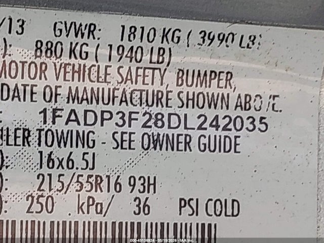Продаж на аукціоні авто 2013 Ford Focus Se, vin: 1FADP3F28DL242035, номер лоту: 45136924