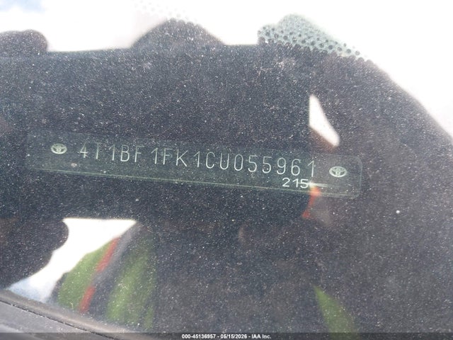 Продаж на аукціоні авто 2012 Toyota Camry Se/le/xle, vin: 4T1BF1FK1CU055961, номер лоту: 45136957