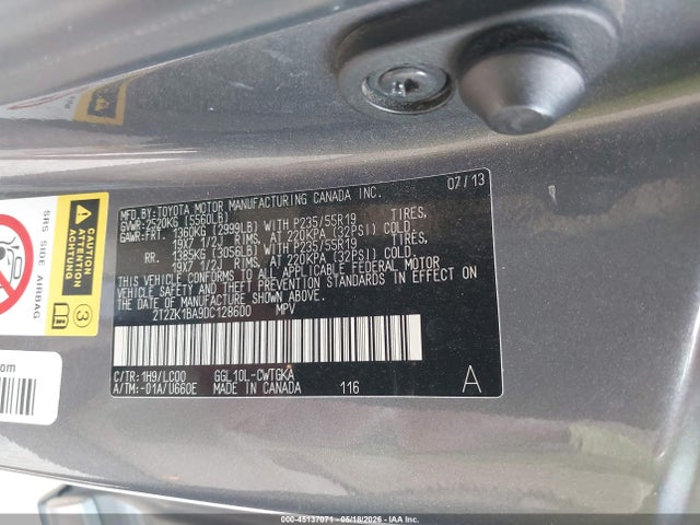 Продаж на аукціоні авто 2013 Lexus Rx 350, vin: 2T2ZK1BA9DC128600, номер лоту: 45137071