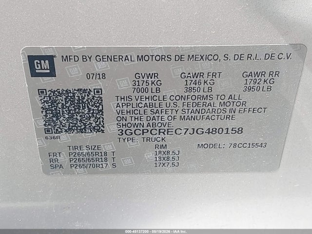 Chevrolet Silverado 1500 1lt 2018 3GCPCREC7JG480158 Image 9