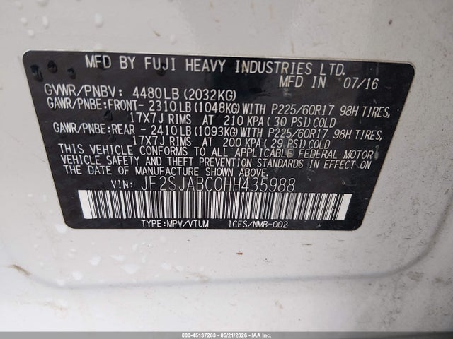 Subaru Forester 2.5i 2017 JF2SJABC0HH435988 Image 9