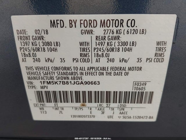 Ford Explorer 2018 1FM5K7B81JGA90663 Image 9
