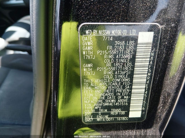 Nissan Juke Sv 2014 JN8AF5MR4ET451516 Image 9