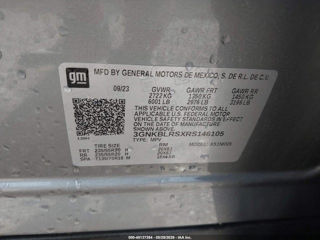45137394 :رقم المزاد ، 3GNKBLRSXRS146105 vin ، 2024 Chevrolet Blazer Awd Premier مزاد بيع