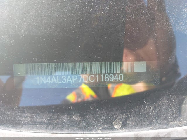 2013 Nissan Altima 2.5 S მანქანა იყიდება აუქციონზე, vin: 1N4AL3AP7DC118940, აუქციონის ნომერი: 45137407